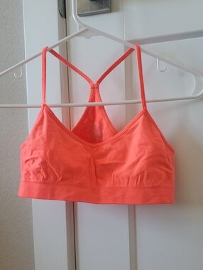 SO Coral Orange Racerback Bralette